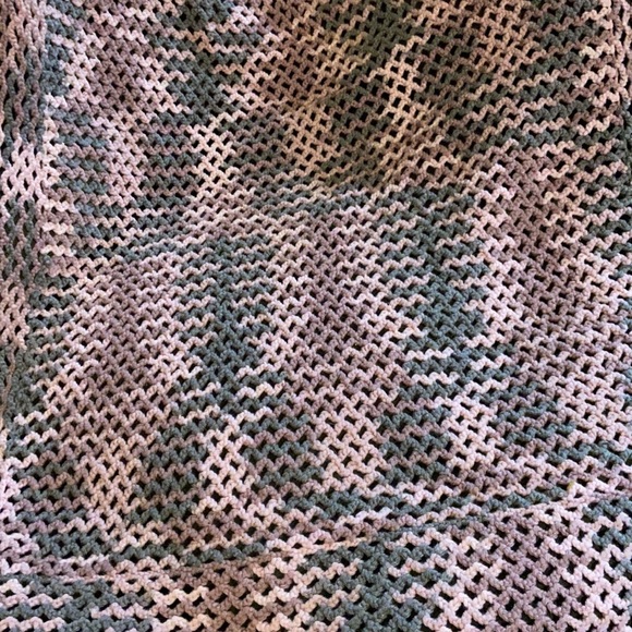 Pink, gray, mauve handmade Afghan - Picture 3 of 5